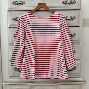 Joules Mariners Grade Red Striped Nautical Cotton Top
